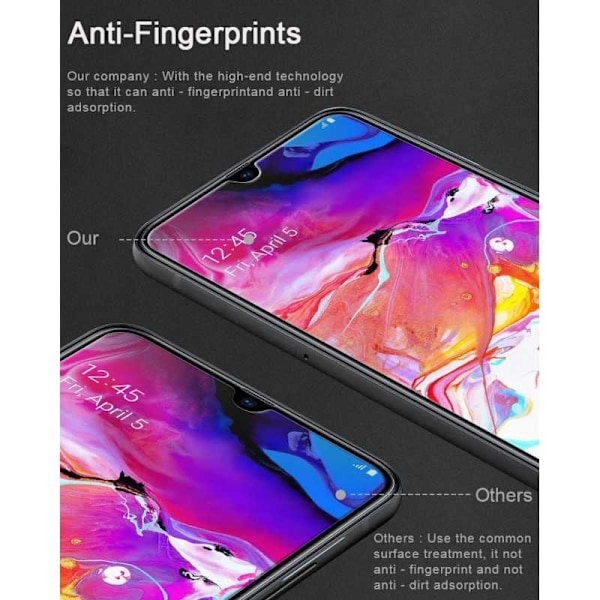 2-PAK Samsung A70 hærdet glas 0,26 mm 2,5D 9H (SM-705F) Transparent