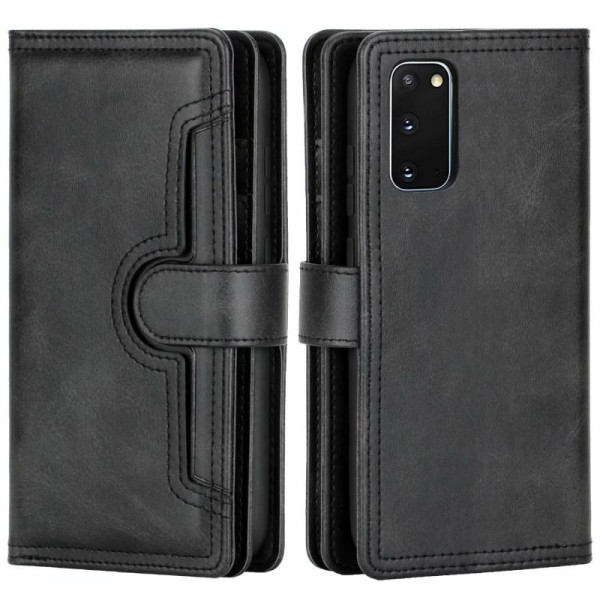 Samsung S20 Wallet Case 10-taskuinen Array V3 Black