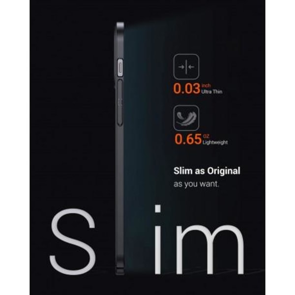 iPhone 12 Pro Max Ultratunn Gummibelagd Mattsvart Skal Basic® V2 Svart