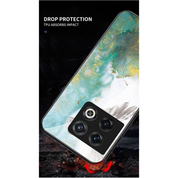 OnePlus 10 Pro Marmorskal 9H Härdat Glas Baksida Glassback V2 MultiColor Svart/Vit