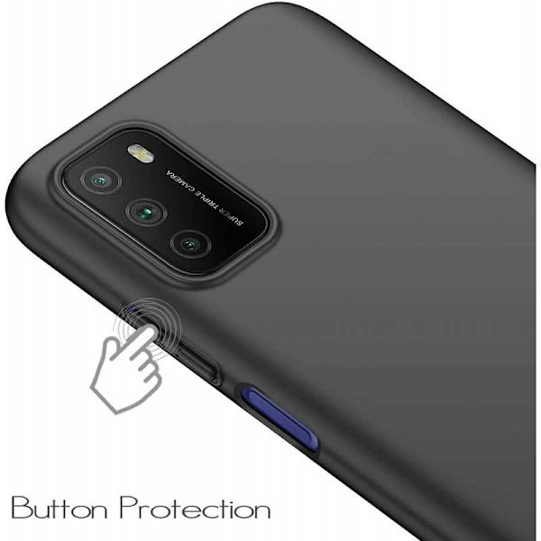 Xiaomi Poco M3 Erittäin ohut kumipinnoitettu mattamusta Cover Basic V2 Black