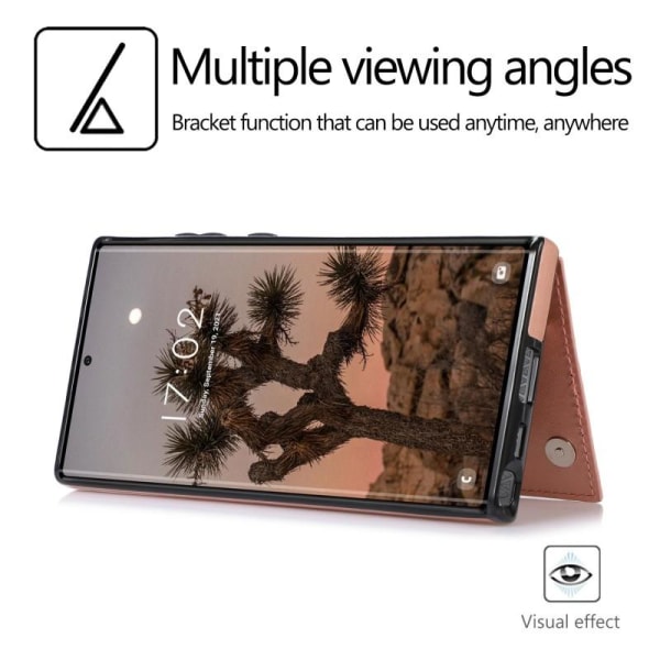 Samsung S23 Ultra Iskunkestävä Kannen korttiteline 3-POCKET Flip