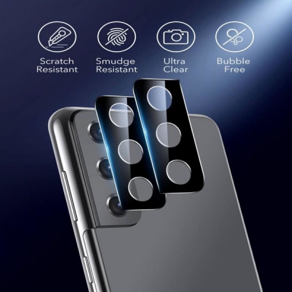2-PACK Samsung S21 Plus Kameraskydd ESR Härdat Glas Svart