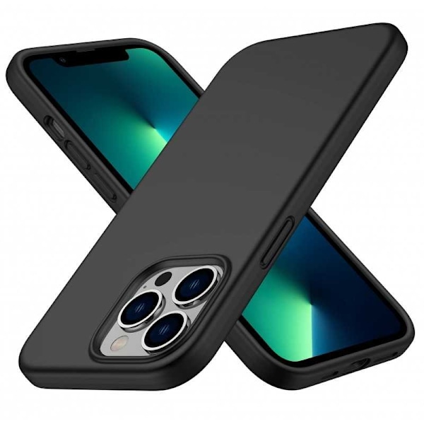 iPhone 14 Pro Ultra tyndt blødt gummibelagt mat sort cover Black