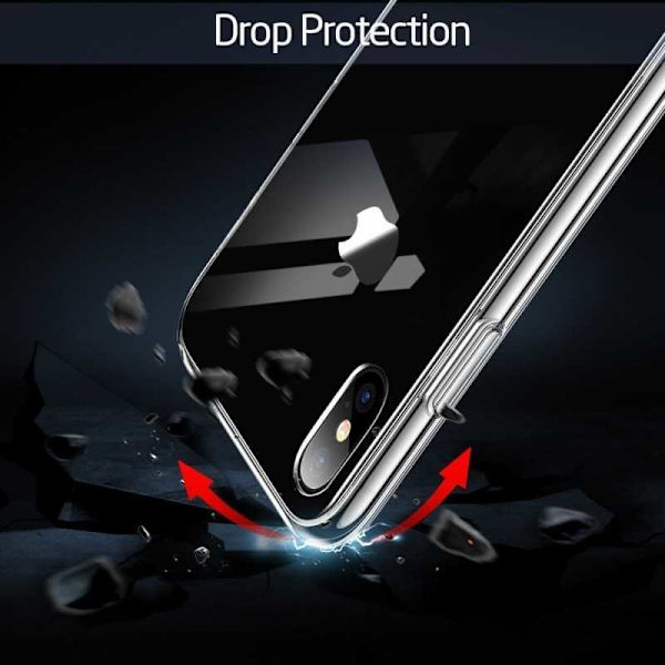 iPhone XR stødabsorberende skal 9H hærdet glas bagside af glas Transparent