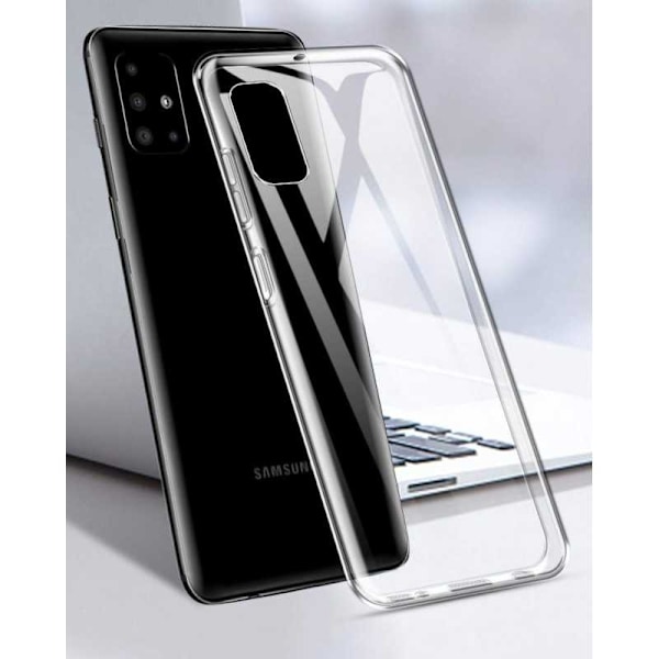 Samsung A71 stødabsorberende silikonecover Enkelt Transparent