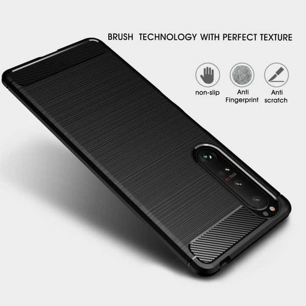 Xperia 1 III Iskunkestävä SlimCarbon -kotelo Black
