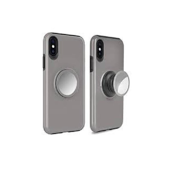iPhone XR Stöttåligt Skal med Spegel 2in1 grå