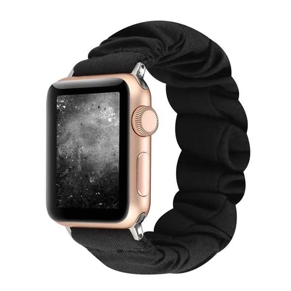 Apple Watch 38 / 40 mm tyylikäs elastinen kangasrannekoru Black Variant 1