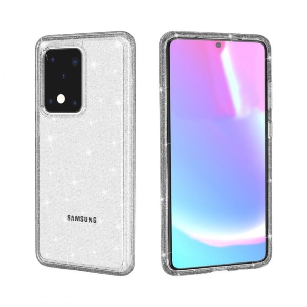 Samsung S20 Ultra Støtdemper Mobiltelefon Veske Mousserende Sølv Silver