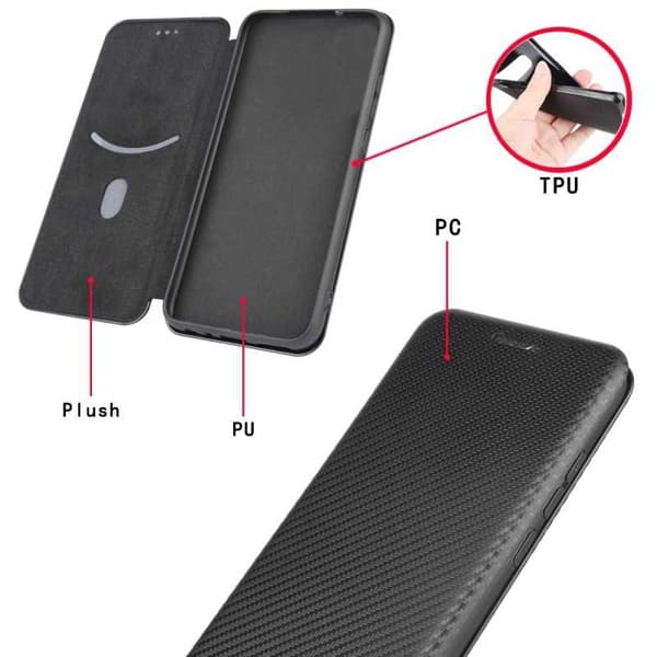 iPhone XR Flip Case -korttipaikka CarbonDreams Vihreä Green