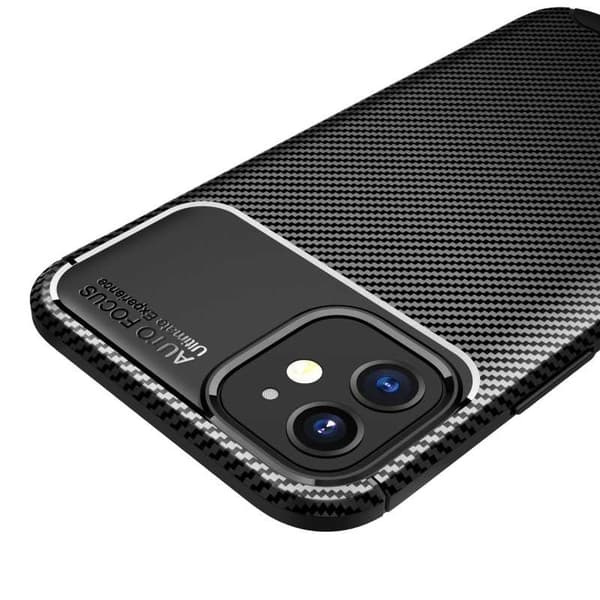 iPhone 12 Iskunkestävä ohut kansi FullCarbon V4 Black
