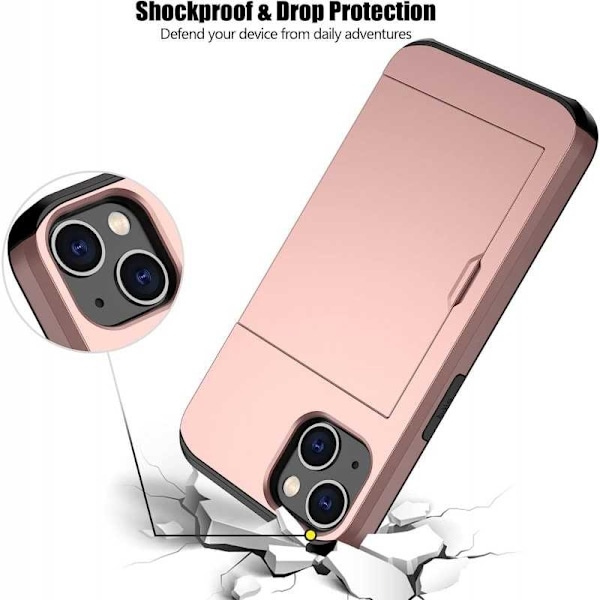 iPhone 13 Stødsikkert dækkortrum StreetWise - Rose Gold