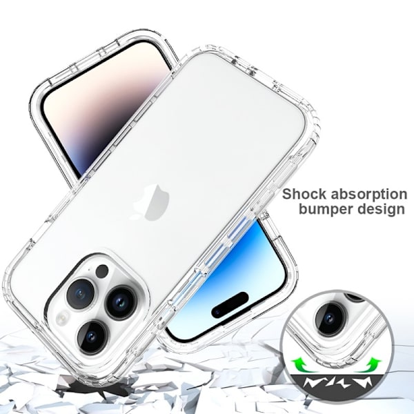 iPhone 15 Pro Max Heltäckande Premium 3D Skal 3in1 ThreeSixty Clear
