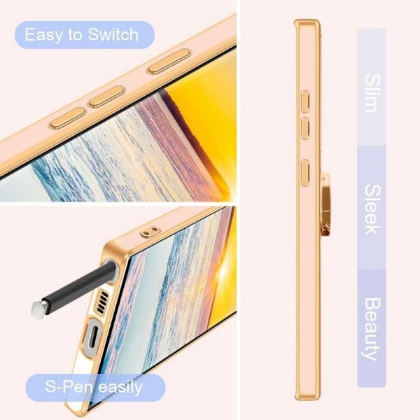 Samsung S24 Ultra Elegant & Stöttåligt Skal med Ringhållare Flawless - Rose guld