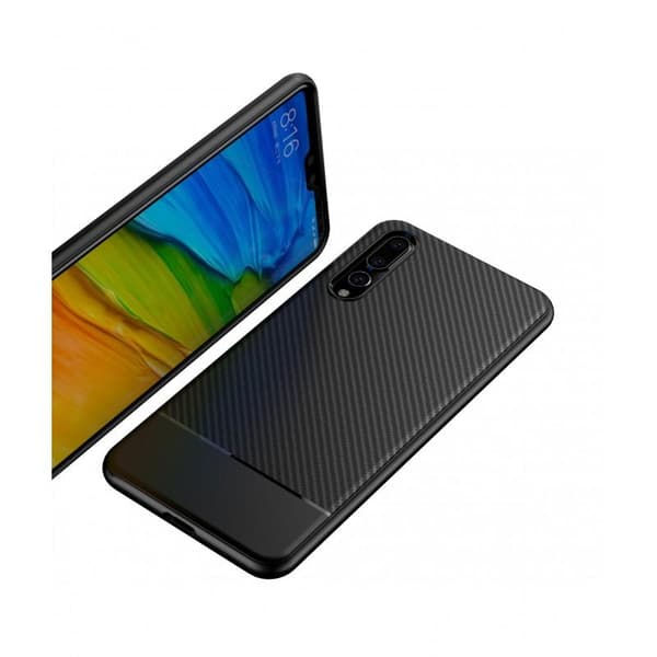 Huawei P20 Lite Stöttåligt Skal FullCarbon Svart