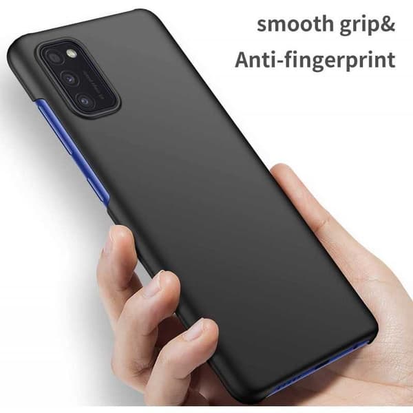 Samsung A41 Ultra-ohut kumipinnoitettu mattamusta Cover Basic V2 Black