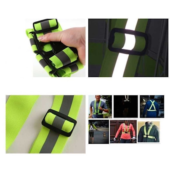 2-Pack Reflex Vest / Reflex Band holdbart Grön