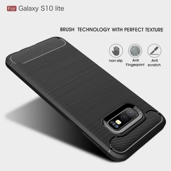 Samsung S10e Iskunkestävä Iskunvaimennuskuori SlimCarbon Black