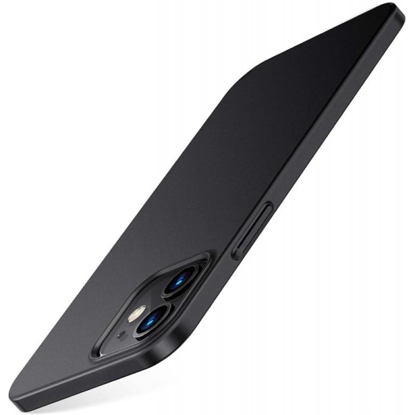 iPhone 12 Ultraohut kumipinnoitettu mattamusta Cover Basic V2 Black
