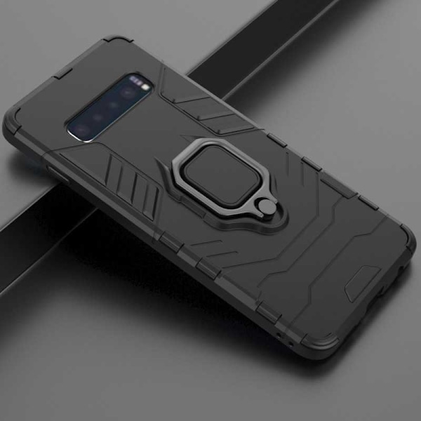 Samsung S10 Plus iskunkestävä kansi, jossa rengaspidike ThinArmor (SM-G975F) Black