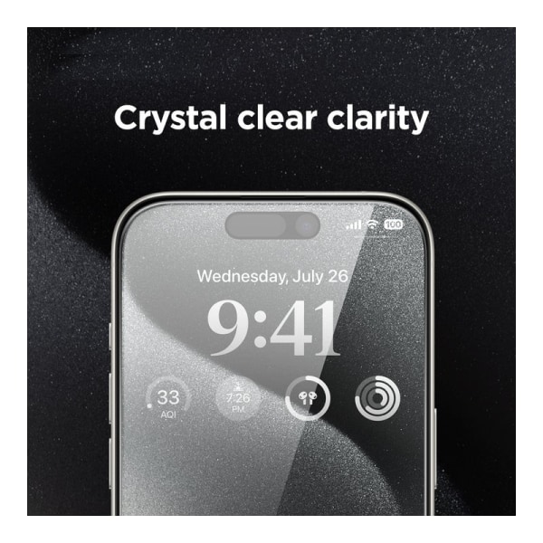 iPhone 15 Privacy Hærdet glas 0,26mm 2,5D 9H Transparent