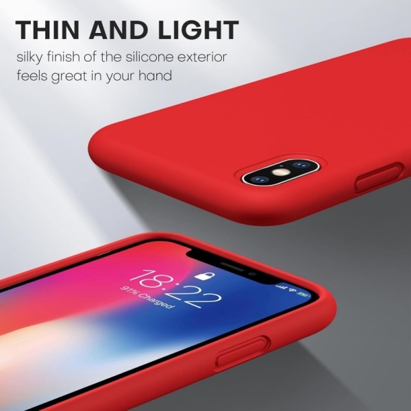Gummibelagt Stöttåligt Skal iPhone XS Max - Röd