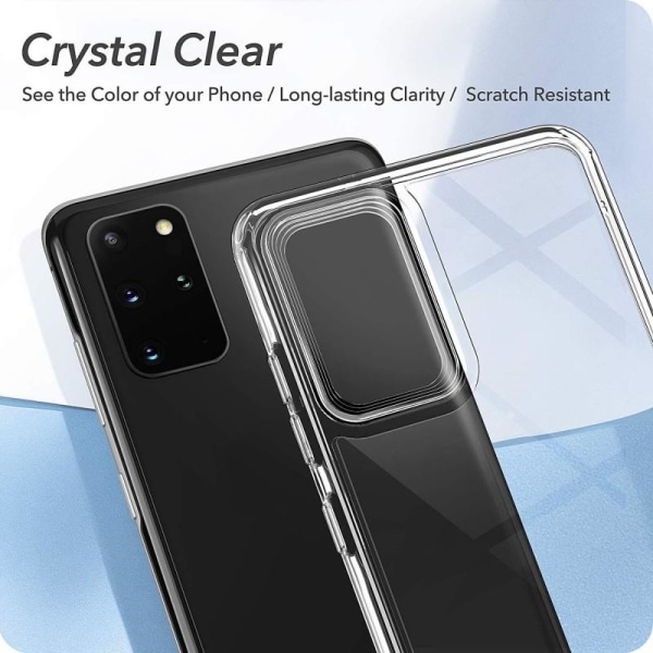 Samsung S20 Plus stødabsorberende cover med ridsefrit plexiglas Black