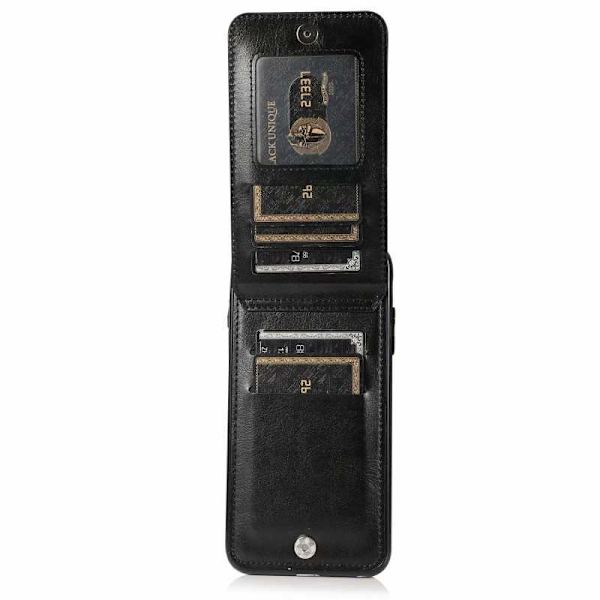 iPhone 6 / 6s Mobiilikotelo Korttiteline 6-FACK Retro V3 Black