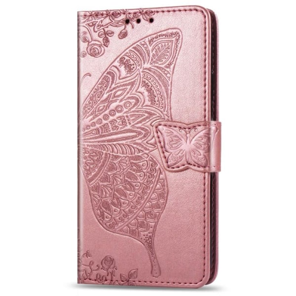 iPhone 7 Plus / 8 Plus Plånboksfodral PU-Läder 4-FACK Motiv Fjär Rosa guld