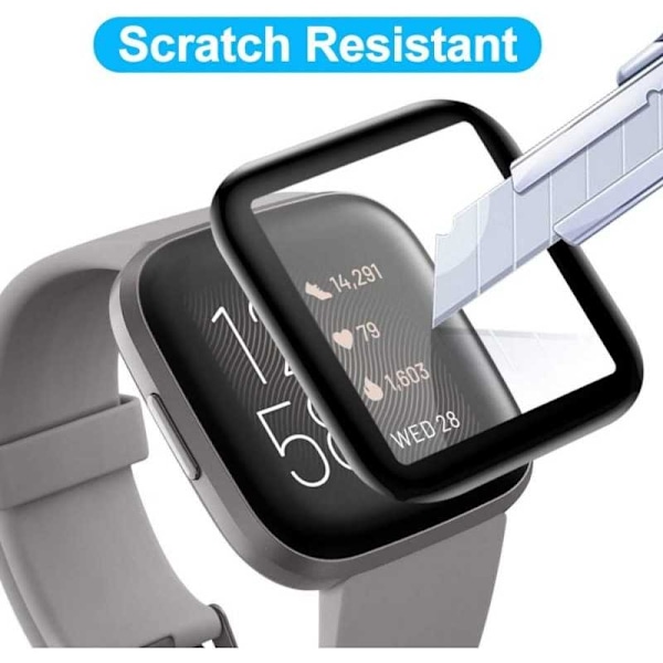 2-PACK Fitbit Versa 2 FullFrame 3D karkaistu lasi 0,2mm 9H Transparent