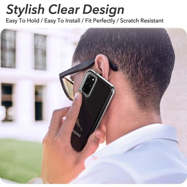 Samsung S20 Plus stødabsorberende cover med ridsefrit plexiglas Black