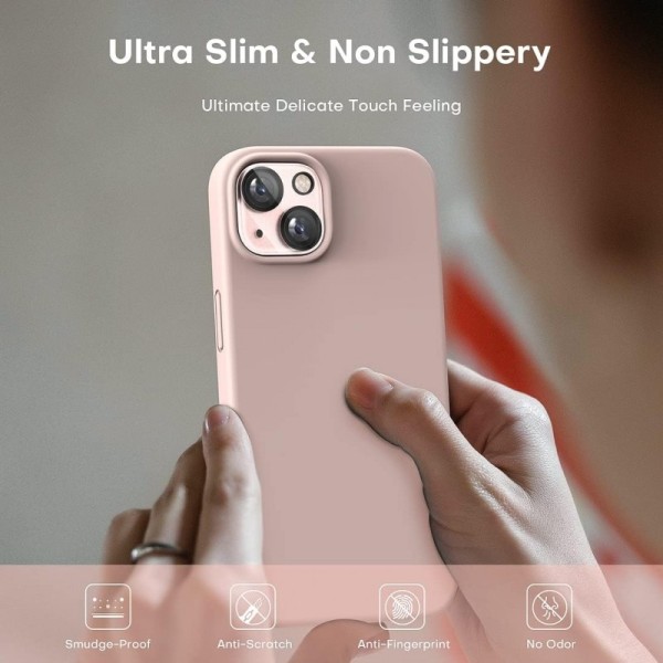 3in1 Gummibelagt Stilrent Skal iPhone 13 Mini - Rosa