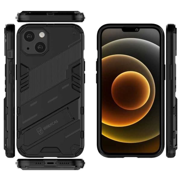 iPhone 14 Iskunkestävä kotelo jalustalla ThinArmor V2 Svart