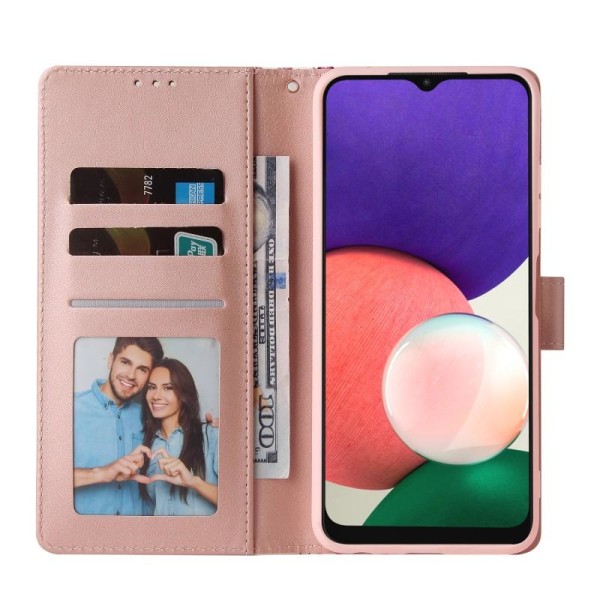 Samsung A22 5G Trendikäs lompakkokotelo Sparkle 4-FACK Pink one size