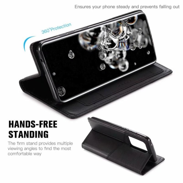 Samsung S20 Ultra Elegant PU-lærveske med RFID-blokk Black