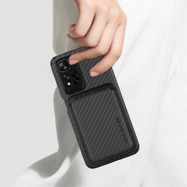 Xiaomi Redmi Note 11 Pro Stødsikker skal med magnetisk kortholder Magsafe RFID Black