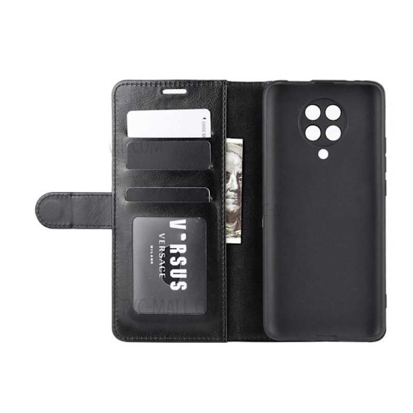 Xiaomi Poco F2 Pro Pung-etui PU-læder 4-SLOT Sort Black