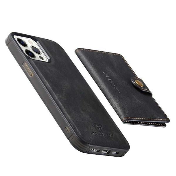 iPhone 13 Pron iskunkestävä kotelo magneettikorttitelineellä JeeHood Black