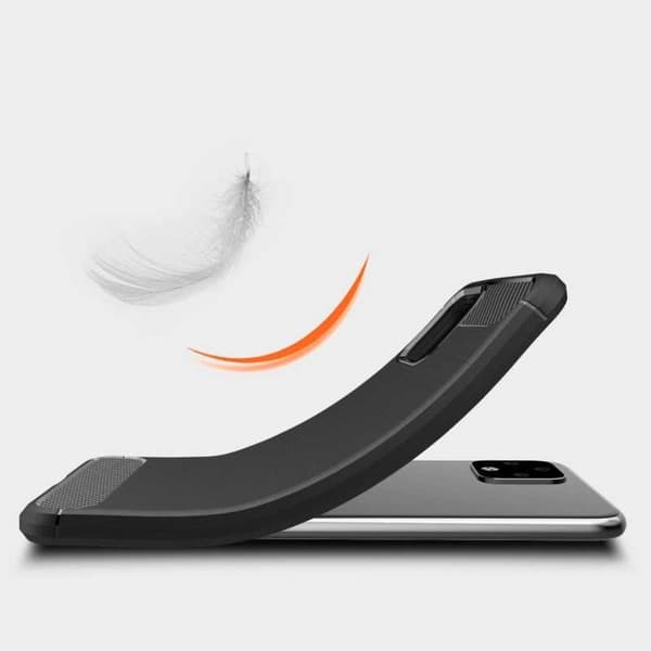 Google Pixel 4 XL Iskunkestävä SlimCarbon-kuori Black