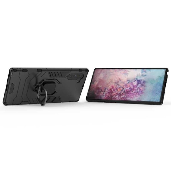 Samsung Note 10 Iskunkestävä suojus sormustelineellä ThinArmor Black