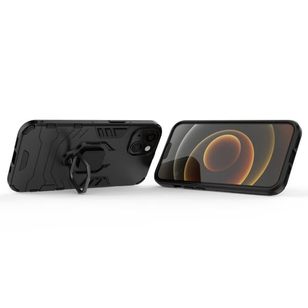 iPhone 13 Mini iskunkestävä kotelo rengaspidikkeellä ThinArmor Black
