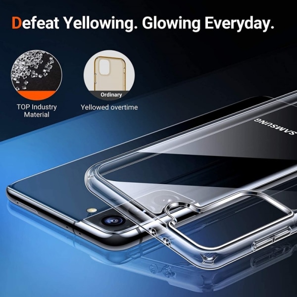 Samsung S21 Stöttåligt Genomskinligt Skal Simple Transparent