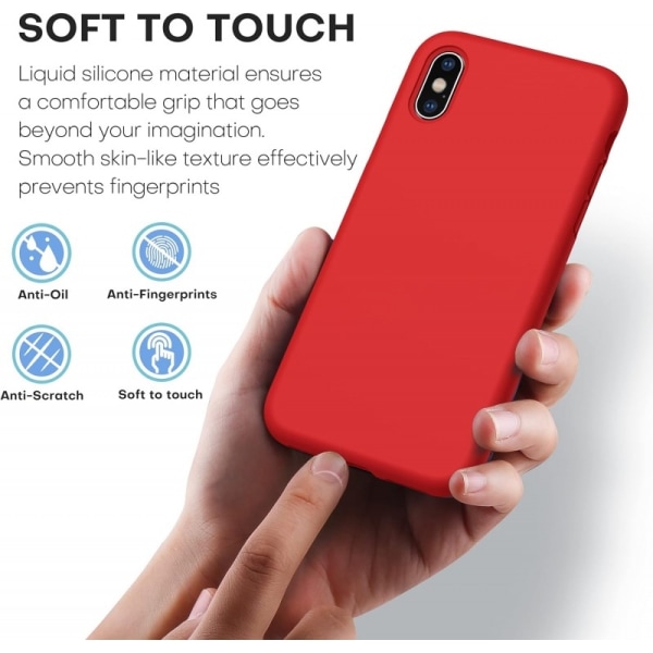 Gummibelagt Stöttåligt Skal iPhone X / XS - Röd