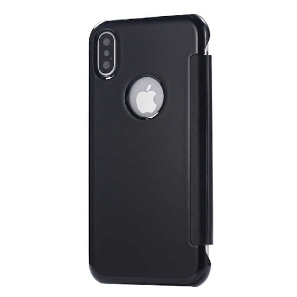 iPhone X Flipfodral Clear View Standing Rocket Guld