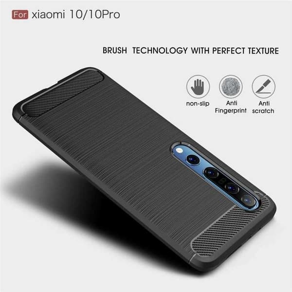 Xiaomi Mi 10 Pro iskunkestävä SlimCarbon kotelo Black