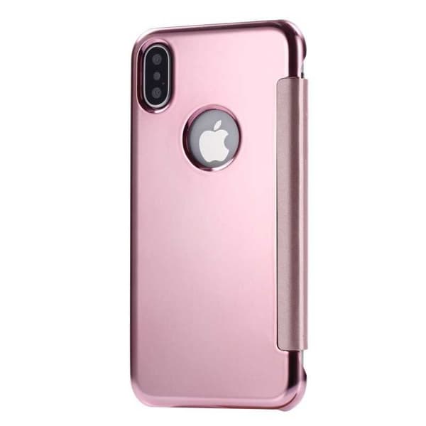 iPhone X Flip Case Clear View Seisova Rocket Guld