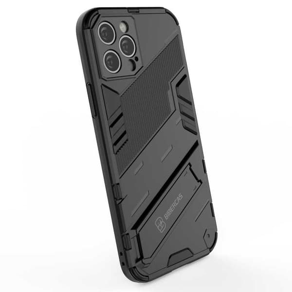 iPhone 12 Pron iskunkestävä kotelo jalustalla ThinArmor V2 Orange