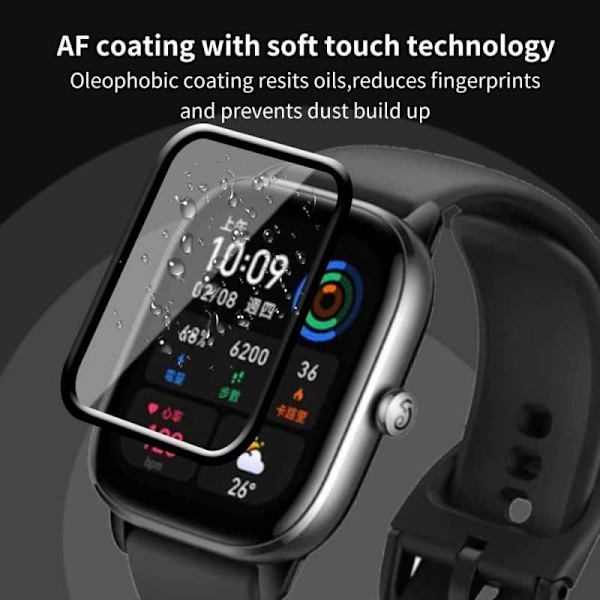 2-PACK Amazfit GTS 4 Mini Hærdet glas FullFrame 3D 0,2 mm 9H Transparent