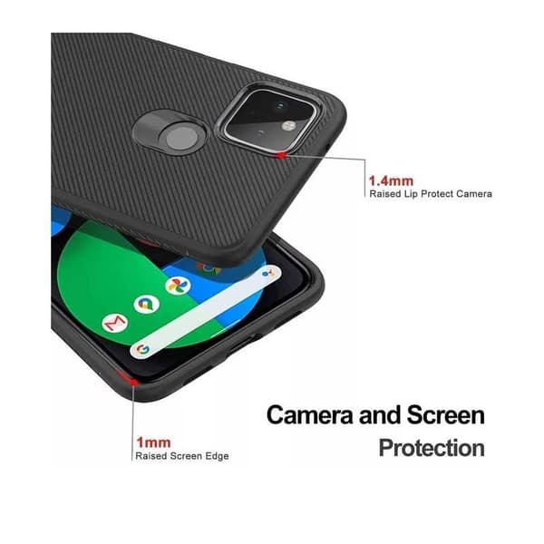 Google Pixel 5 Stöttåligt Skal FullCarbon V3 Svart